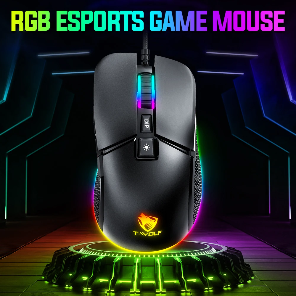 T-WOLF G590 Free cheap ergonomic magic rgb Mouse wired usb gaming mouse Glorious Mice for pc computer laptop
