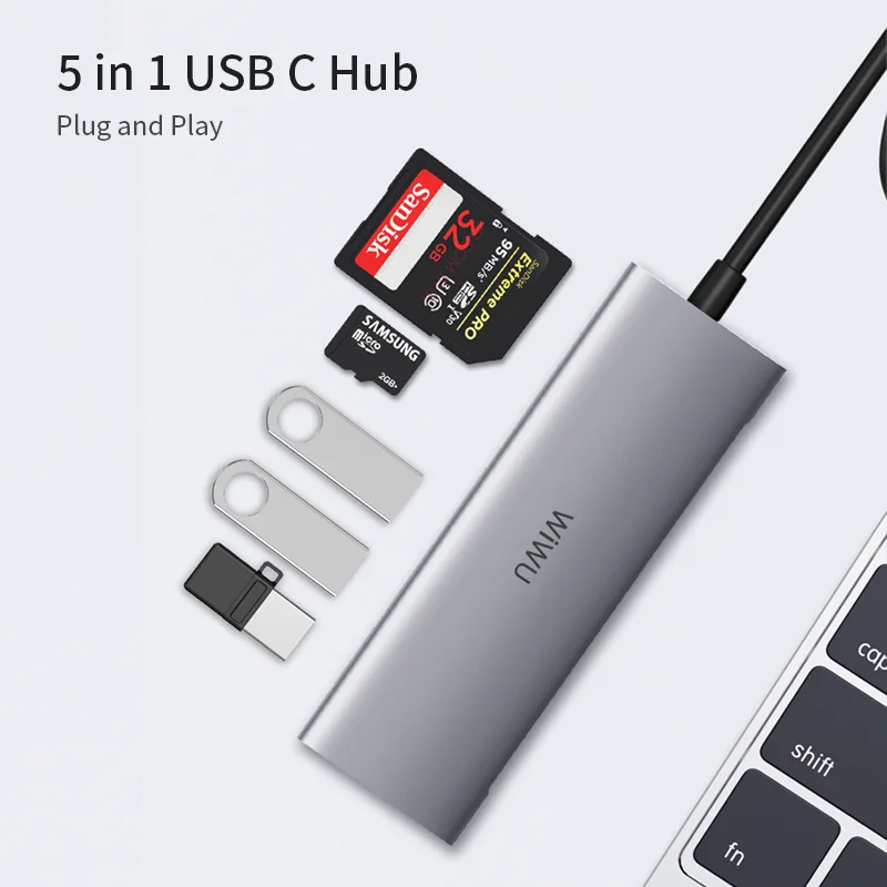 laptop high speed 5 in 1 sd card adapter usb hub