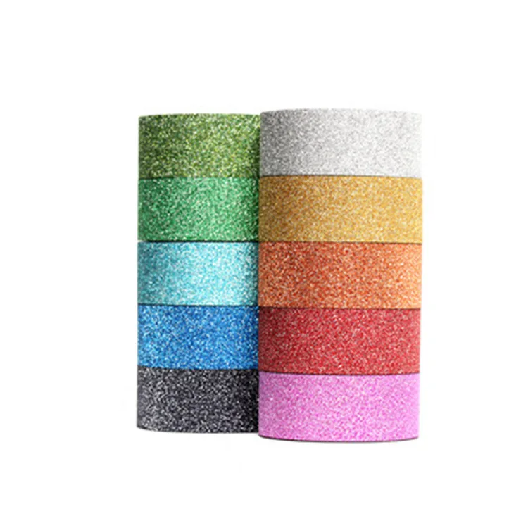 1.5cm x 5m Self adhesive DIY decorative glitter washi tape for School