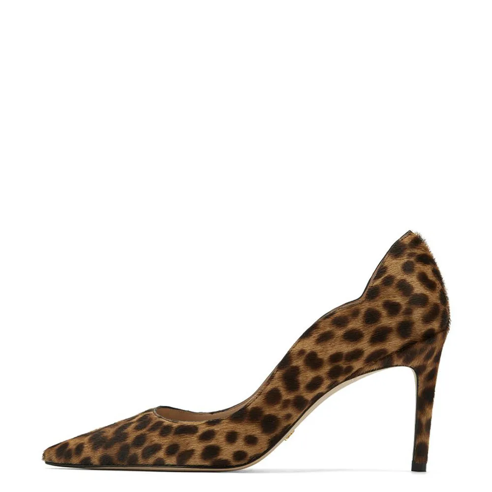 New Fashion Heels for Ladies Women Leopard Pointed Toe Kitten Heel Pumps Party Heels for Women and Ladies