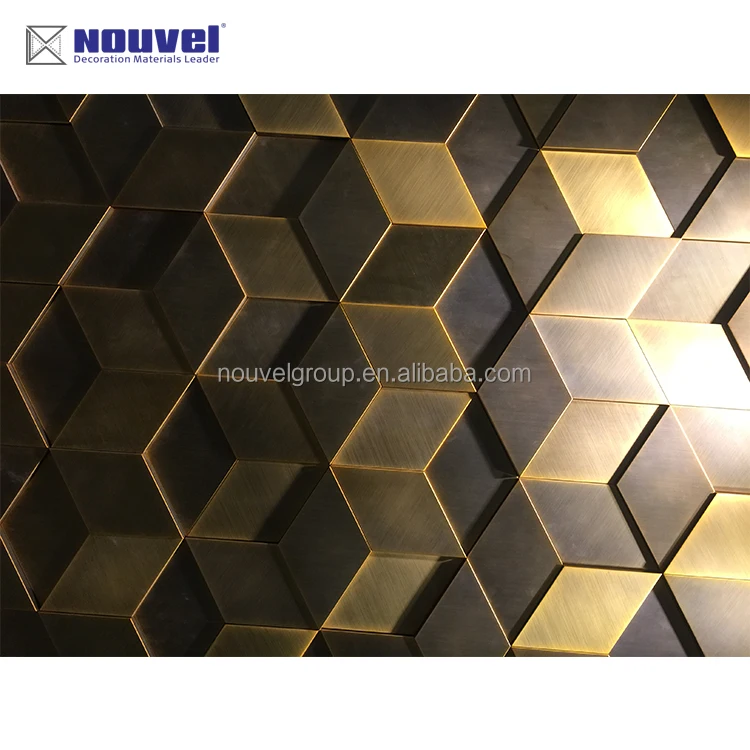 Modern Design 3D Stainless Steel Wall Panel Mirror Finish Metal Sheeting for Exterior Office Building Decoration