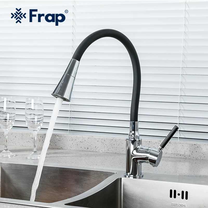 Frap New  Deck Mounted Kitchen Faucet Aerator two lever touch Mixer Tap Single Handle Kitchen Faucet F4044