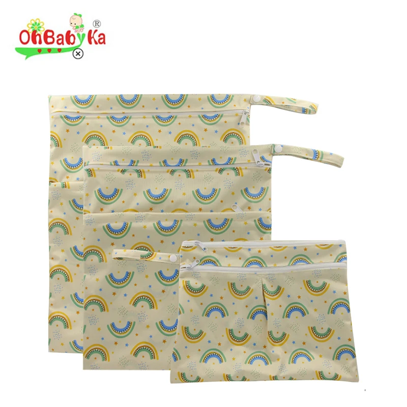 Ohbabyka Cloth Diaper Wet Bag  Waterproof Wet Bag For Swim Wear Dirty Diaper Wet Bag