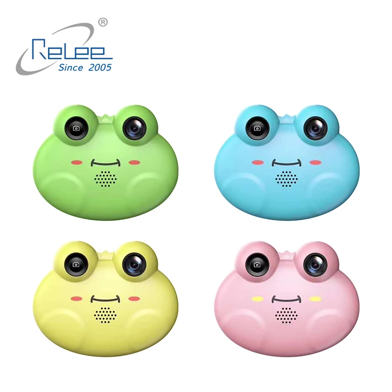 Цифровая камера с HD-экраном 720P Детская игрушка милая мультяшная лягушка лицо 1 54 дюйма поддержка 8 типов фотонаклеек <10x