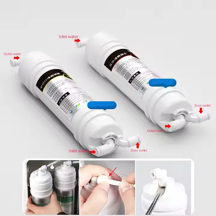 Inline Quick Connect Water Filter Cartridge 10 inch PP CTO GAC T33 For Household 5 stages UF water Water Purifier