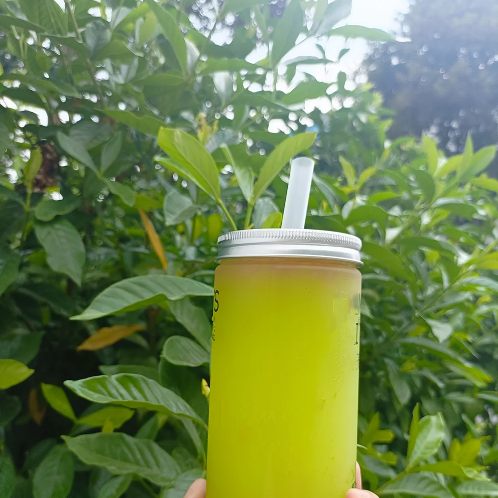 Disposable Hard Plastic Straws Coffee Boba Tea Juice Cups Colorful 19cm 21cm 23cm Fruit Drining Straws