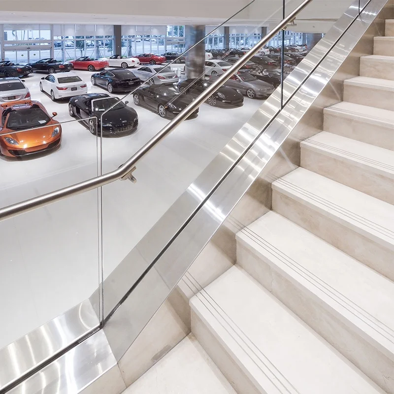 Factory Price Top Sale Indoor Outdoor Stainless Steel Post Balcony Balustrade U Channel Glass Railing Led Light Deck Guardrail