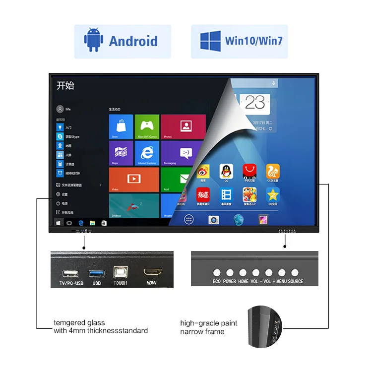 Smart touch screen PC TV Android all in one computer for classroom