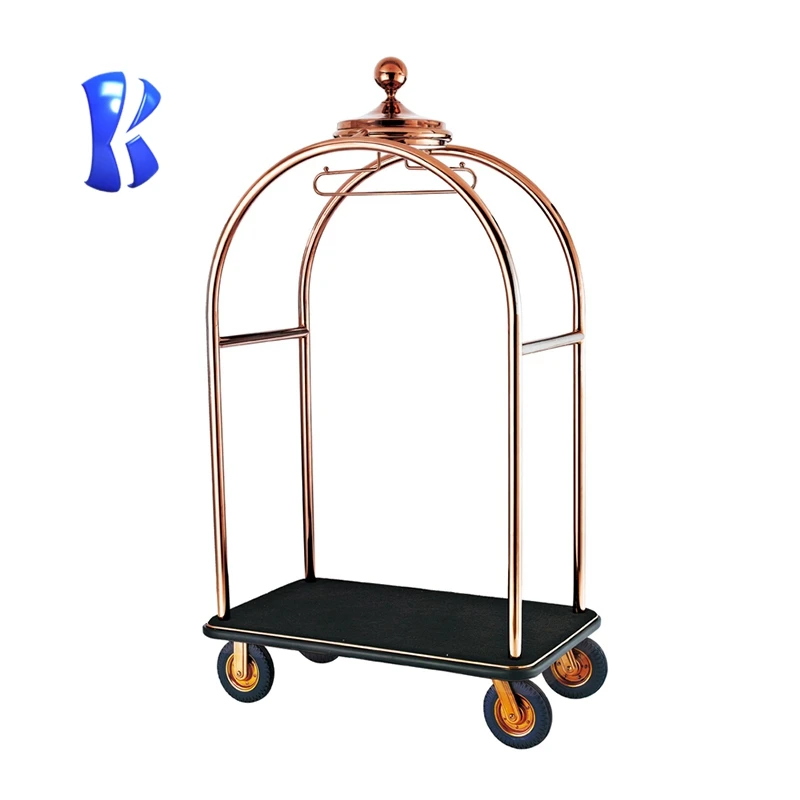 Stainless Steel Hotel Crown Luggage Cart Birdcage Trolleys Commercial Furniture Hardware Hotel Trolley