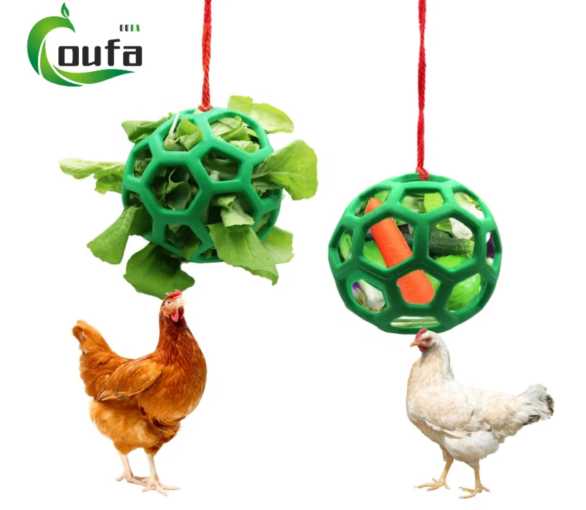 Chicken Vegetable Feeder Ball Fruit Holder Cabbage Feeder Hanging Tool for Hens Chicken Coop Goose Duck Large Birds