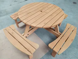 modern style high quality large commercial 8 seater hotel restaurant cafe BBQ outdoor furniture solid wood umbrella garden table