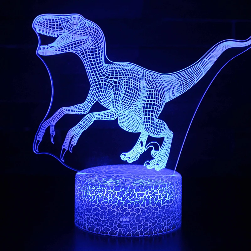 Creative gift for children dinosaur  led usb touch 3D Visual Illusion Lamp