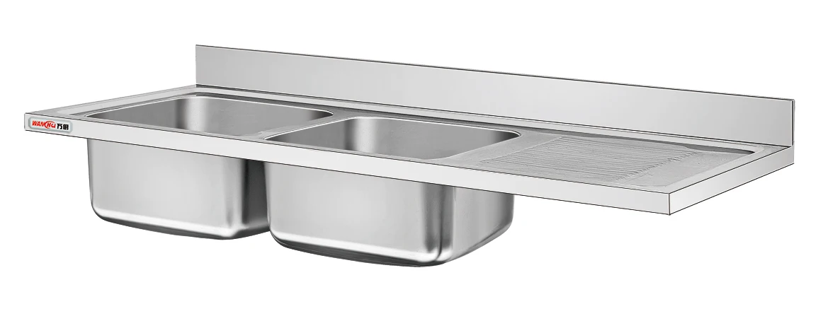 Pakistan Outdoor Commercial Hand Wash Basin Sink Table Top/Customized Stainless Steel Double Kitchen Sink Counter Top Only