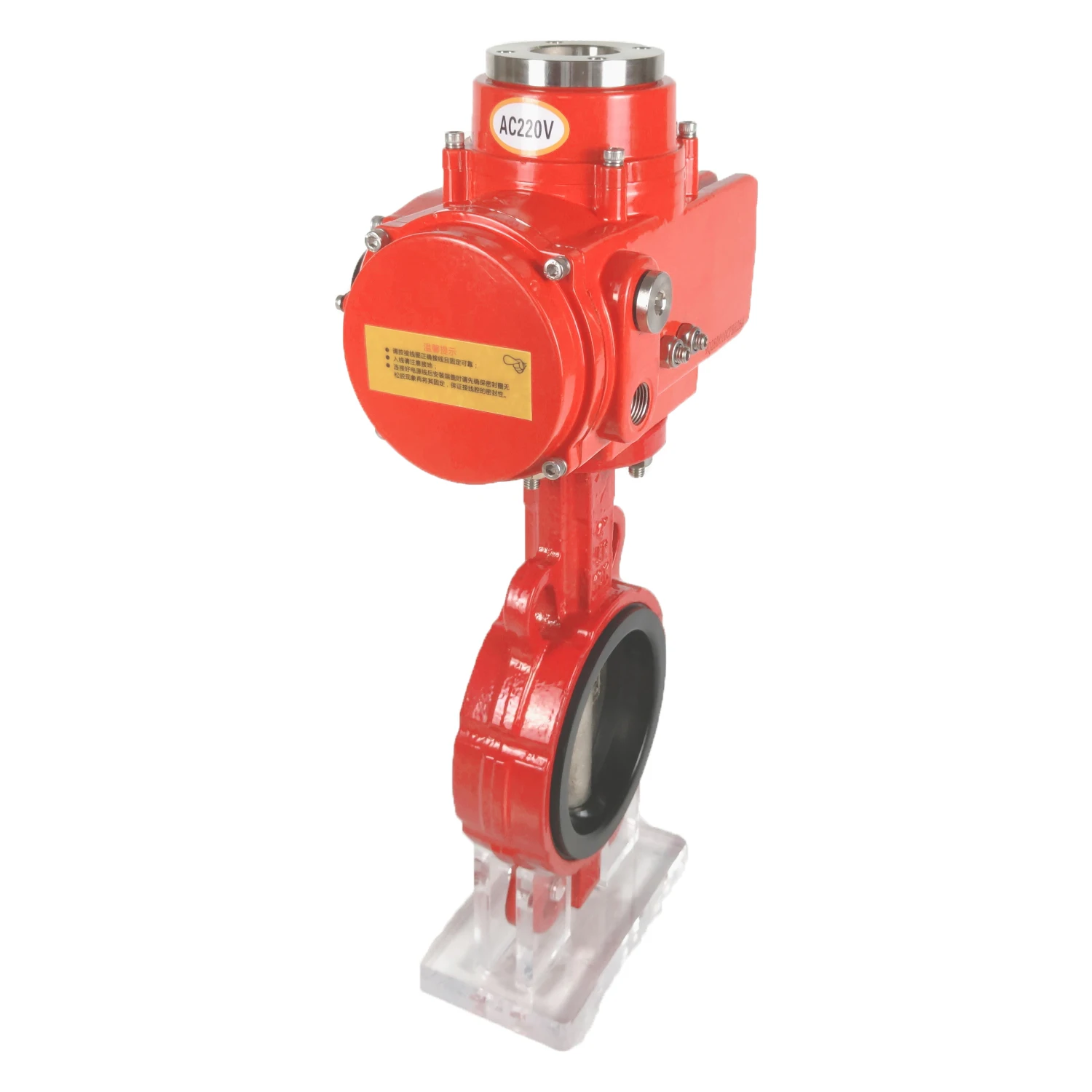 220VAC electric actuator with good look stainless steel butterfly valve