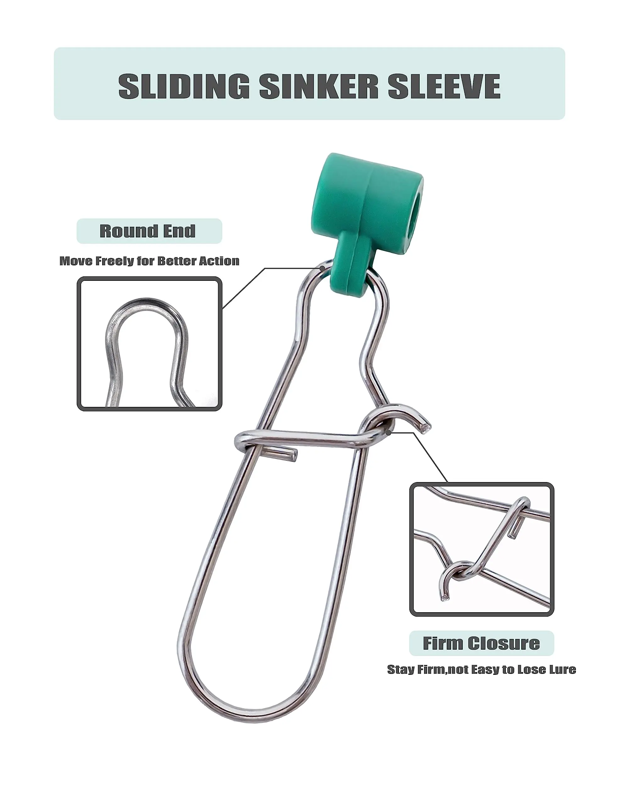 Fishing Line Sinker Slide #8 Duo Lock Snap Stainless Steel 110-220LB Lure Quick Snap  Quick Change Fishing Clips