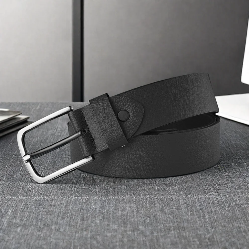 Factory Wholesale Genuine Leather Belt Men Casual Retro Style Simple Trendy Western Design High Quality Alloy Jeans