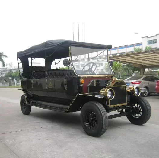 Latest design metal frame vintage electric car 8 seats vintage car for hot sales