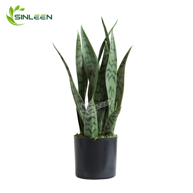 Искусственная змея Sansevieria искусственный настоящий бонсай маленький декор шелковое зеленое искусственное растение