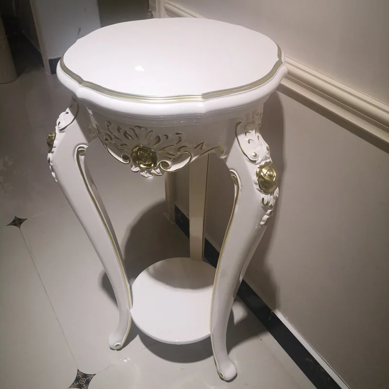 European style solid wood flower rack indoor living room landing ebony storage rack luxury multi-layer flower planting pot