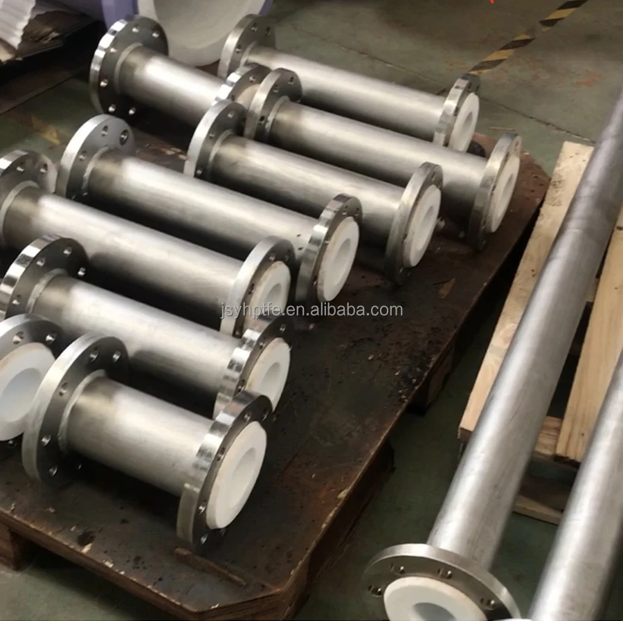 Steel lining PTFE/PFA Anticorrosion equipment Pipe fittings Carbon Steel Plastic PTFE Molded Lined Coated Steel Pipe