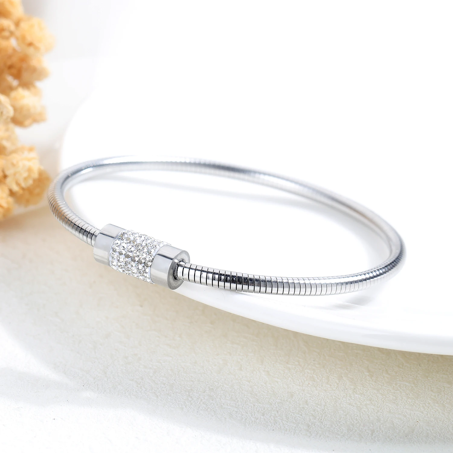 New Fashion Women Arrival Bling Bling Diamond Cz Tennis Bangle Charm Mom Loves Bracelet