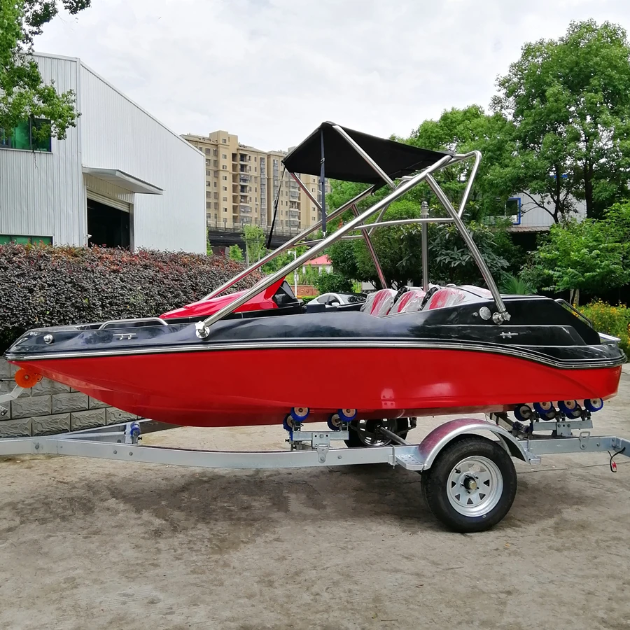 4.8m CE certified similar jet ski outboard engine style leisure FRP boat for sale