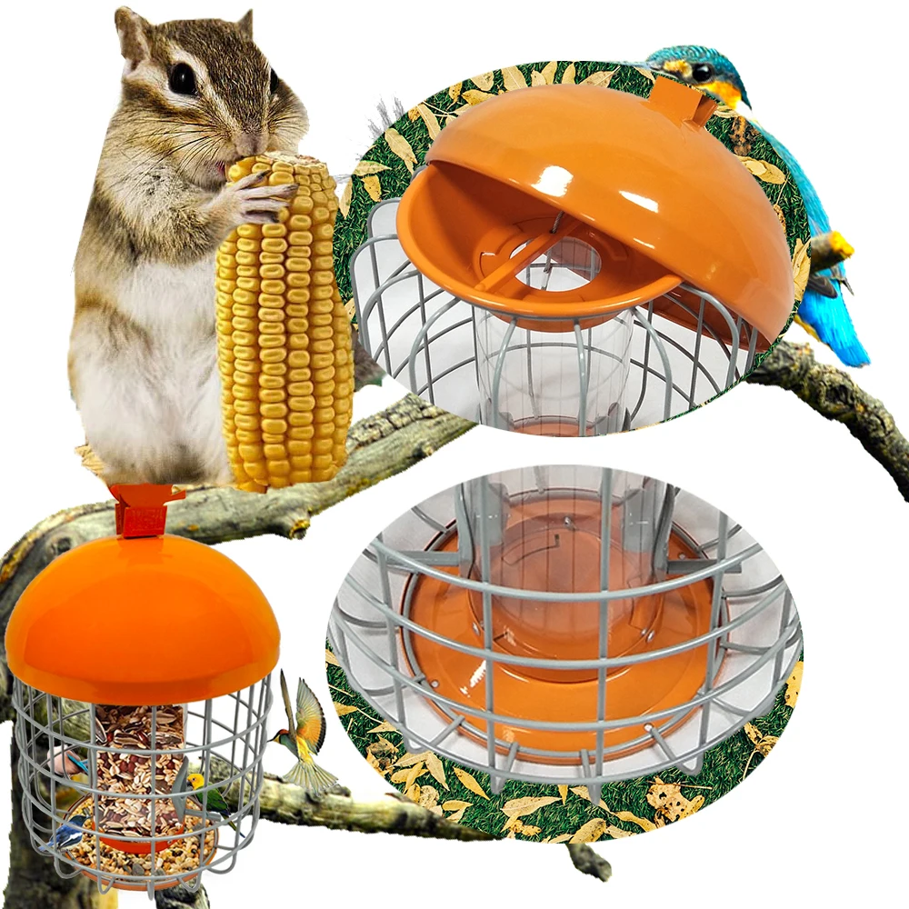 Наружная вешалка с защитой от белки/перегородка металлическая проволочная клетка дикая кормушка для птиц двойными отверстиями кормления пластиковая трубка