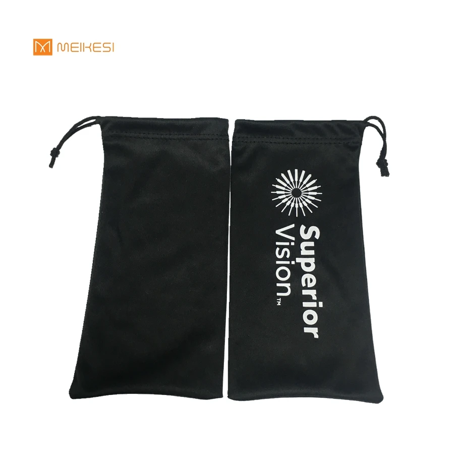customized logo print soft microfiber sunglasses pouch with drawstring