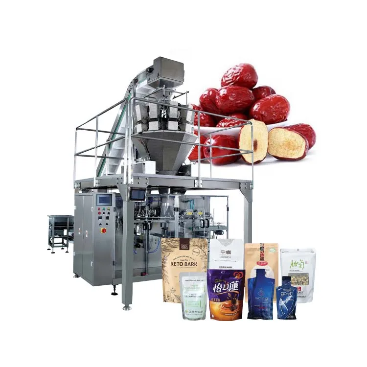 fully automatic candy packaging premade bag granule food nuts doypack packing machine