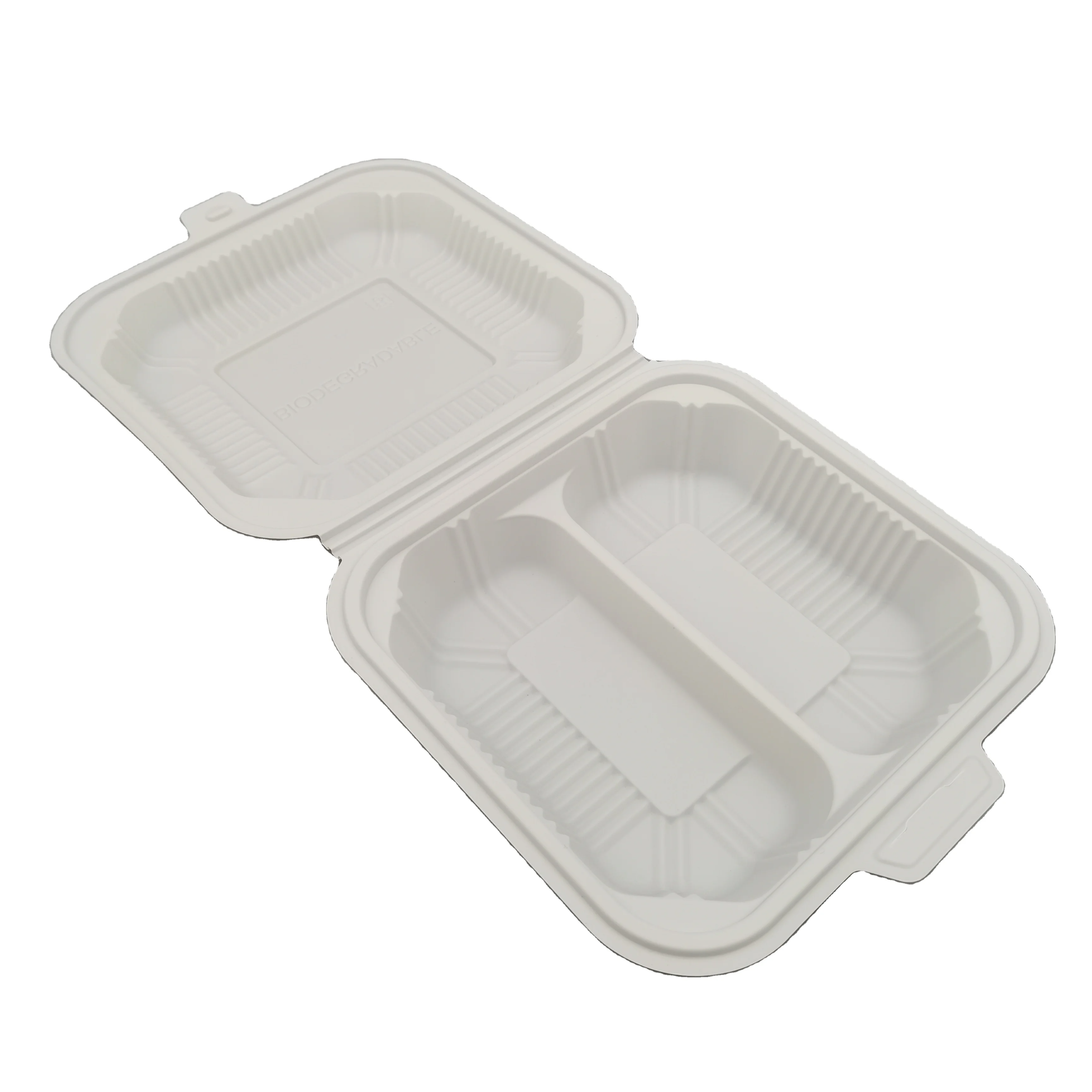 Hot sale  Eco friendly Corn starch clamshell box 800ml disposable food container