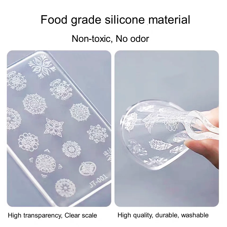 Custom Professional 3D Nail Art Transparent Silicon Print Molding Jelly Silicone Mold For Nails