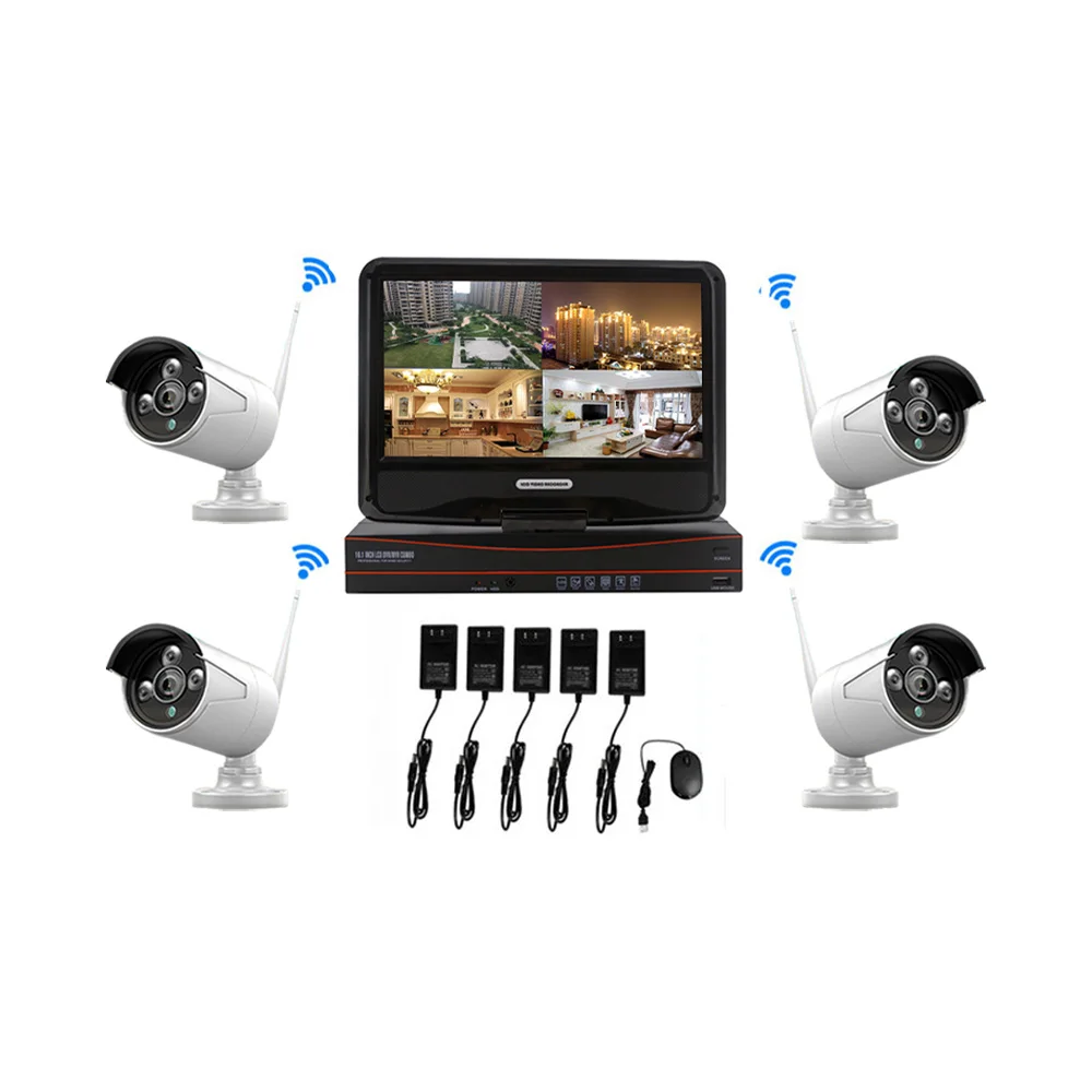 4ch Smart Tuya Wifi камера Nvr комплект 1080p Cctv наружная система