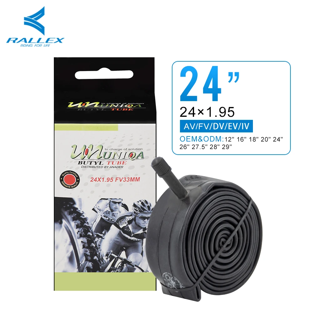 RALLEX Wholesale Bicycle Tube 12/16/20/24/26/27.5/29 inch 24*1.75/2.125 Bike Inner Tube Butyl Rubber Bicycle Bike Inner Tube