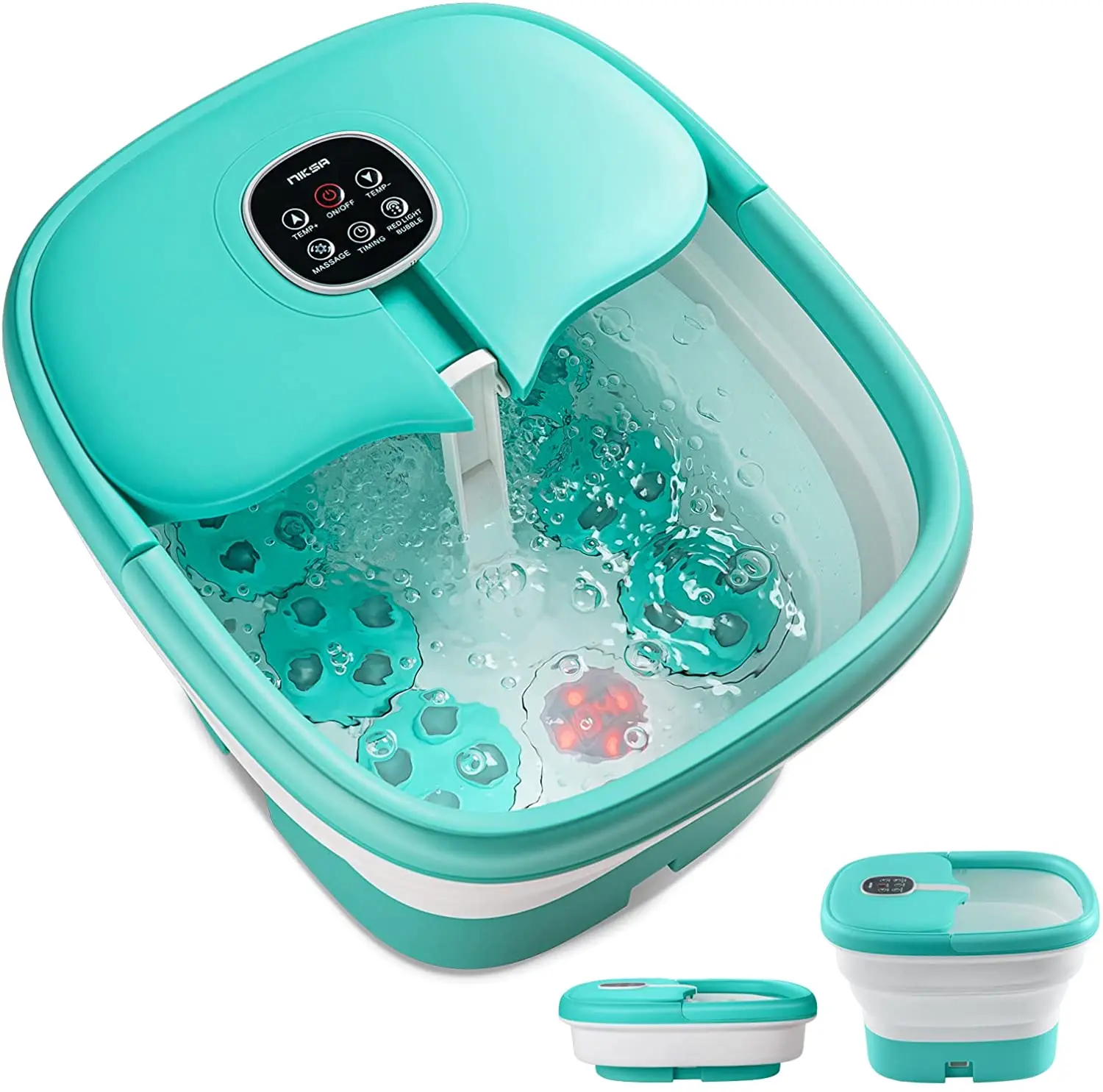Trends Foldable Handle Air Bubble Ionic Detox Foot Spa Bath Massager 500W LED Control Panel Online Technical Support 17~28CM