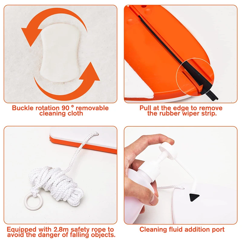 brush magnetic tube car double sided magnet sponge spray outside vacuum magnetic glass window cleaner