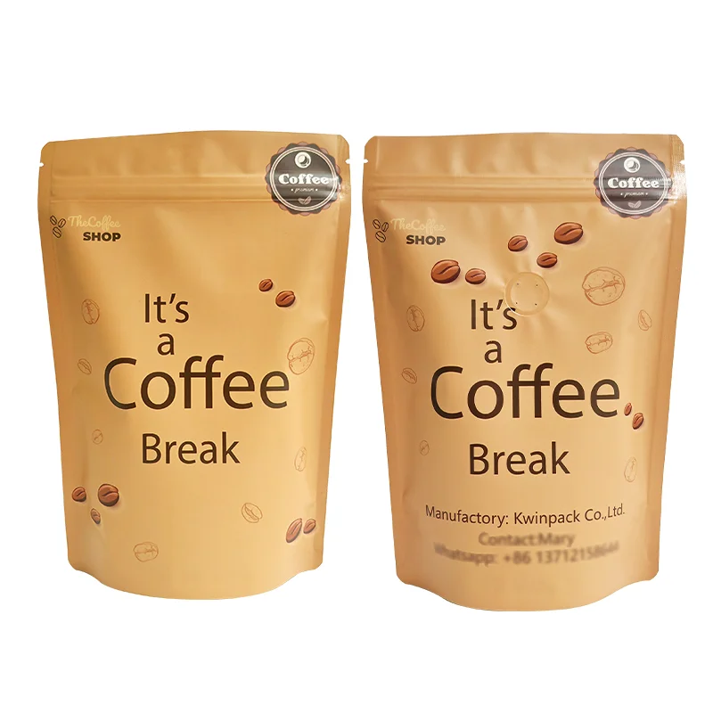 Factory Supplied Digital Printing 250G 1 Kg Matt Finish Black Ziplock Roasted Coffee Bag Matte Transparent