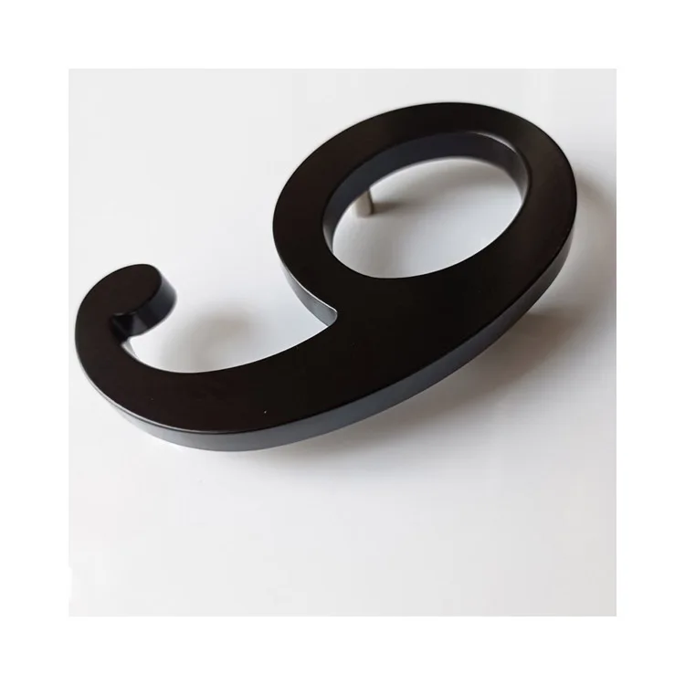 Competitive Price With High Quality Waterproof And Antirust Floating Zinc Alloy Door Number Black Letters