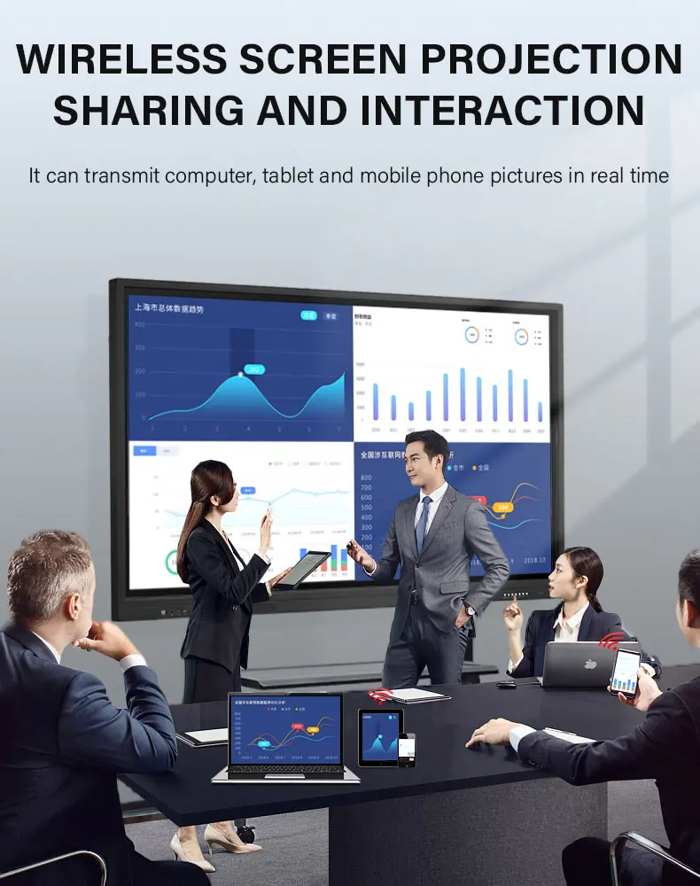 65 75 86 Inch Interactive Monitor Smart White Board Touch Screen Whiteboard All In One Monitor For University Classroom