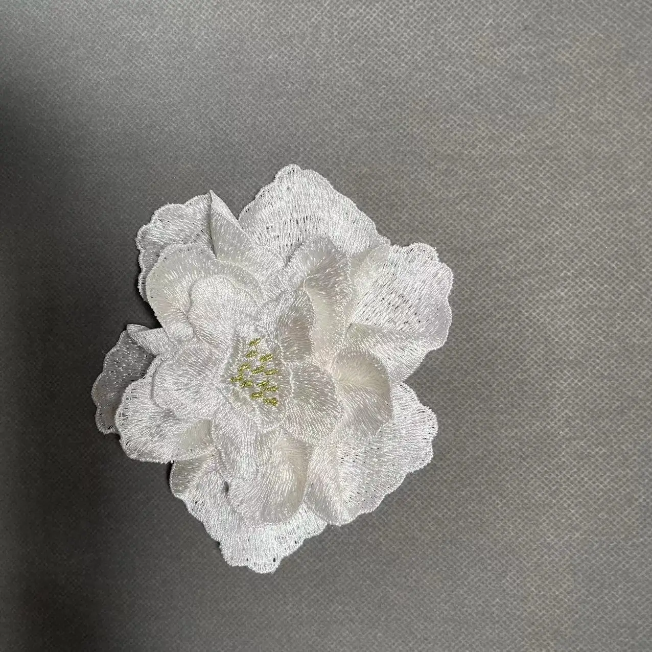 ZSY  Embroidery white lace flower 3d flower patch lace applique for earrings accessories