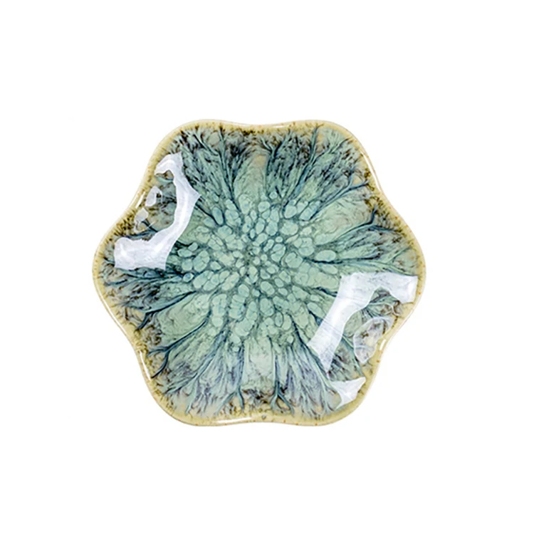 Chaoda 11cm 14 cm chip and dip tray ceramics kiln color sauce dip dish Japanese dishware porcelain for home and hotel