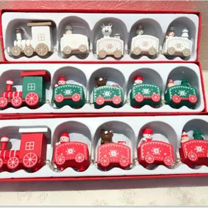 Традиционное очаровательное креативное рождественское деревянное украшение для поезда и дерева, деревянный обучающий подарок, Рождественский Санта-Клаус