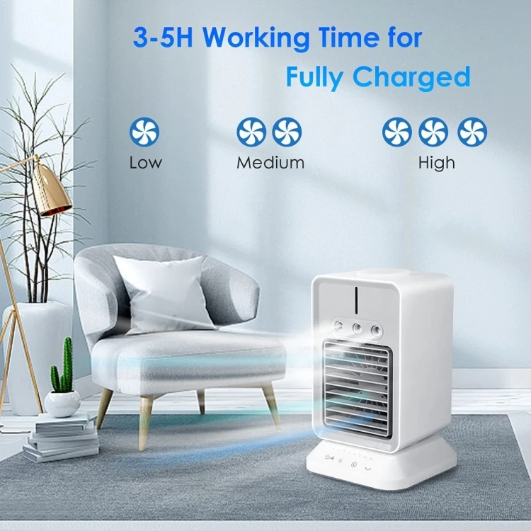 Wholesale price 2600mAh USB Mini Desktop Spray Humidification Cooling Fan Home Air Conditioner Fan Cooler