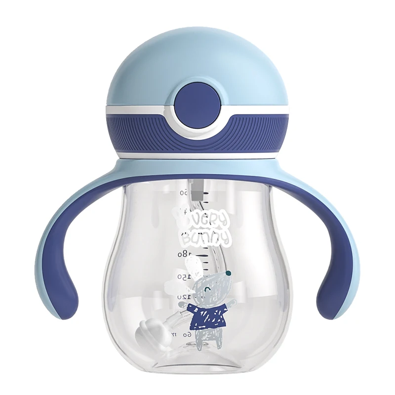 New design 260ml water straw cup with handle for training