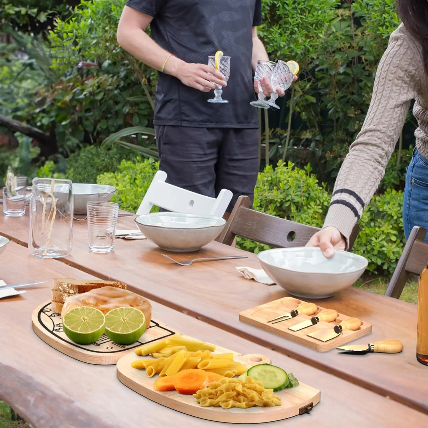 Bamboo Cheese Cutting Board RV camping picnic travel vacation outdoor travel customised gift happy camper souvenir