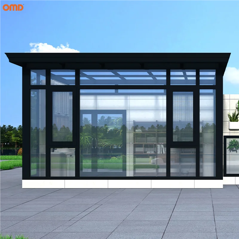 Outdoor Aluminium Free Standing Sunrooms Insulated Glass House Custom Solarium Winter Garden