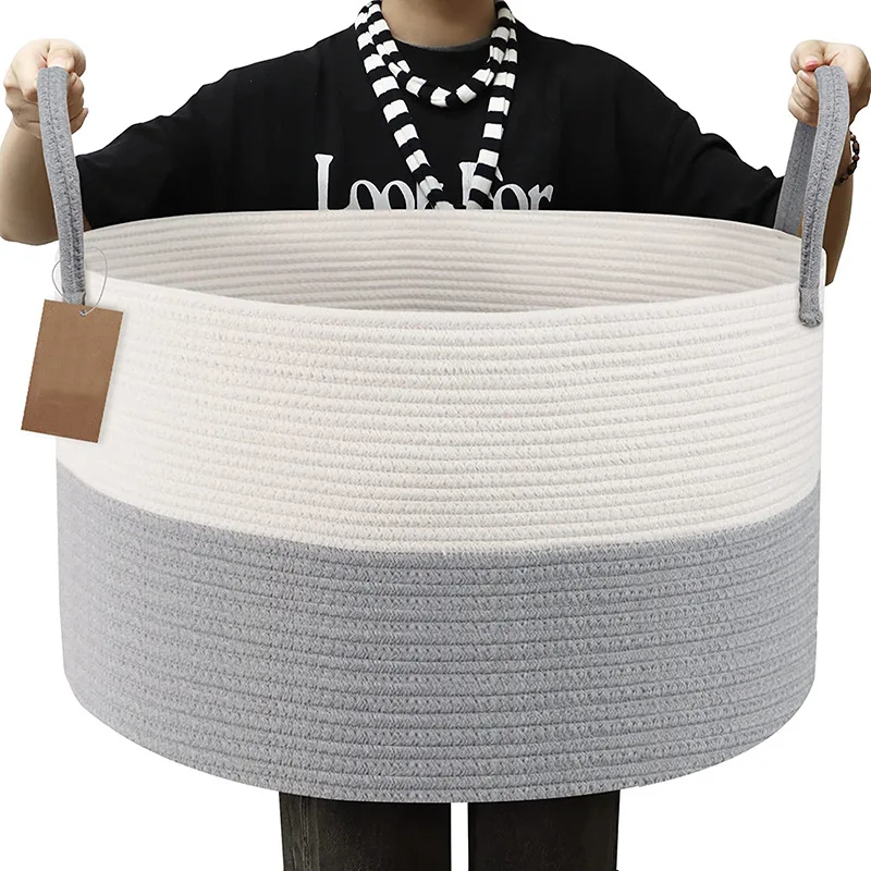 Корзина хлопковая с ручкой, 21,7x21,7x13,8 дюйма