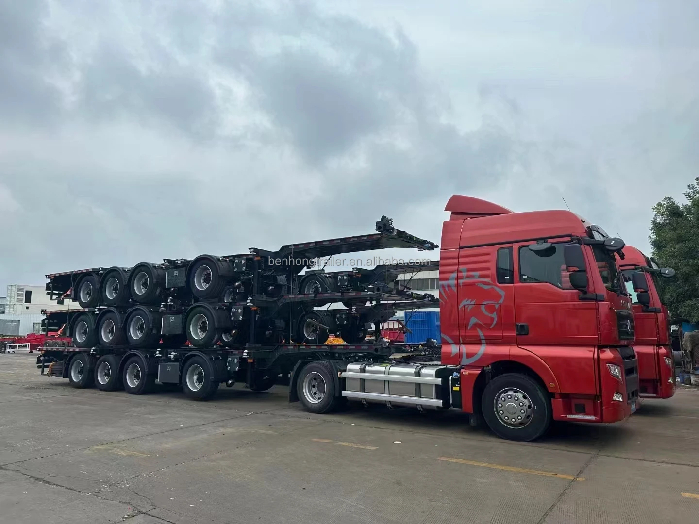 Skeleton Chassis Semi Trailer 60t  Container Skeleton Container Skeleton Truck Semi Trailer With Good Service