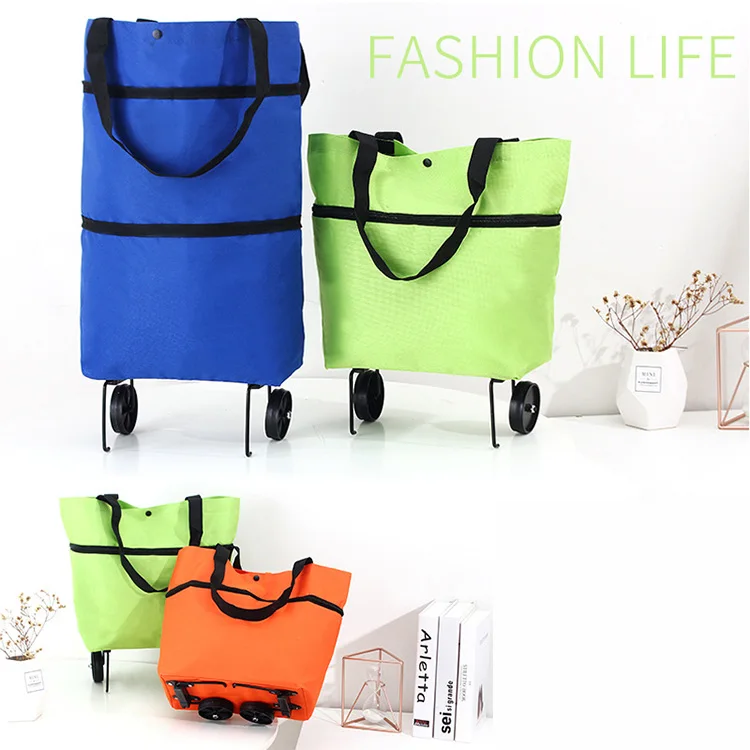 Portable Trailer Shopping Trolley Bag Supermarket Use Folding Tug Bag Custom Shopping Driver