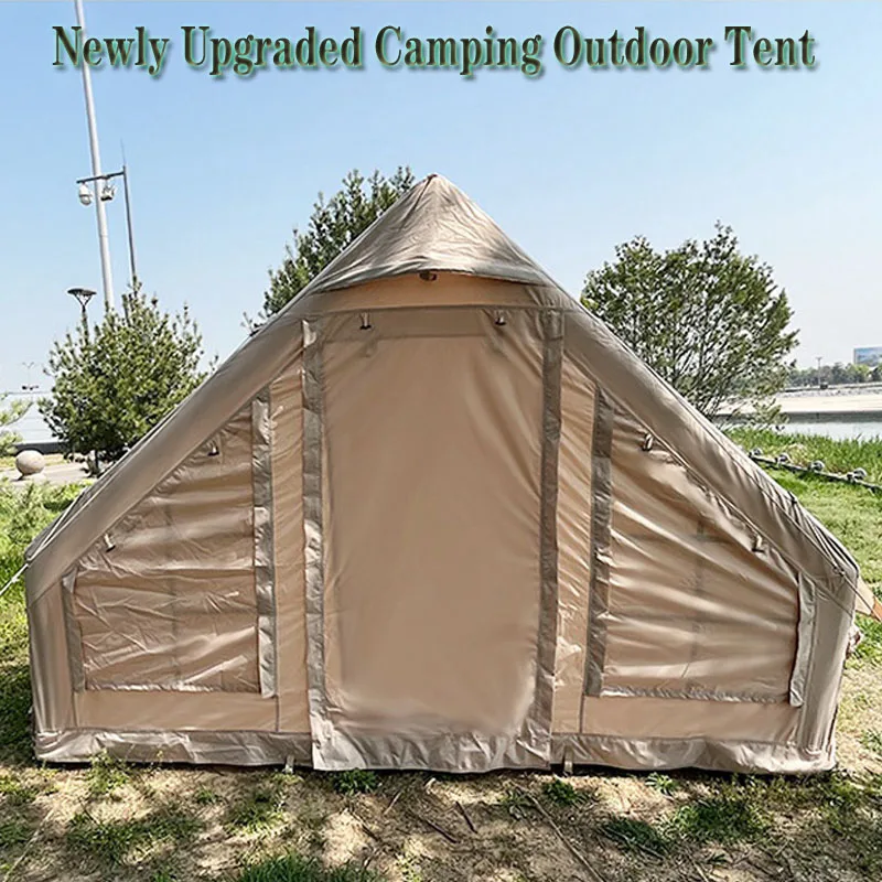 large camouflage floating camping air tent high pressure pvc skeleton a living big cube 4 man inflatable tent middle east