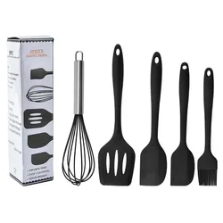 Home and Kitchen Accessories 5Pcs food grade silicone spatula set heat resistant cooking utensils set silicon cake spatulas